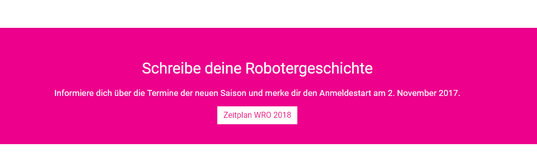 Die aktuelle Saison der WRO 2018