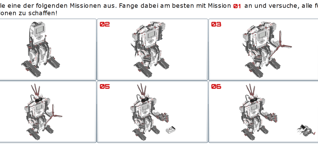 Zugriff auf EV3-Missionen in den LEGO®-Programmen